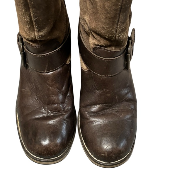 Clarks Majorca Isle Brown Leather and Suede Moto Boots - Picture 8 of 10